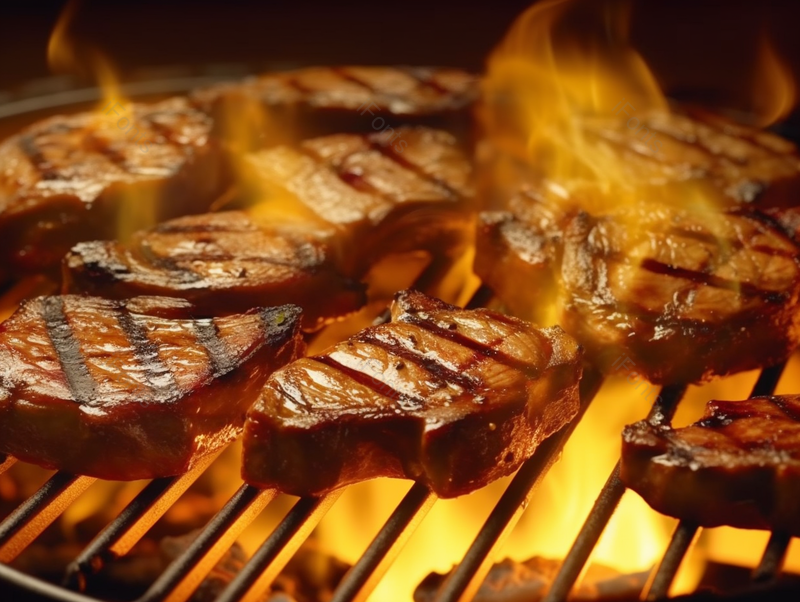 BBQ炭烤猪排火烧烤架铁架,高清,摄影图,摄影图片,图片大全,摄影图免费下载